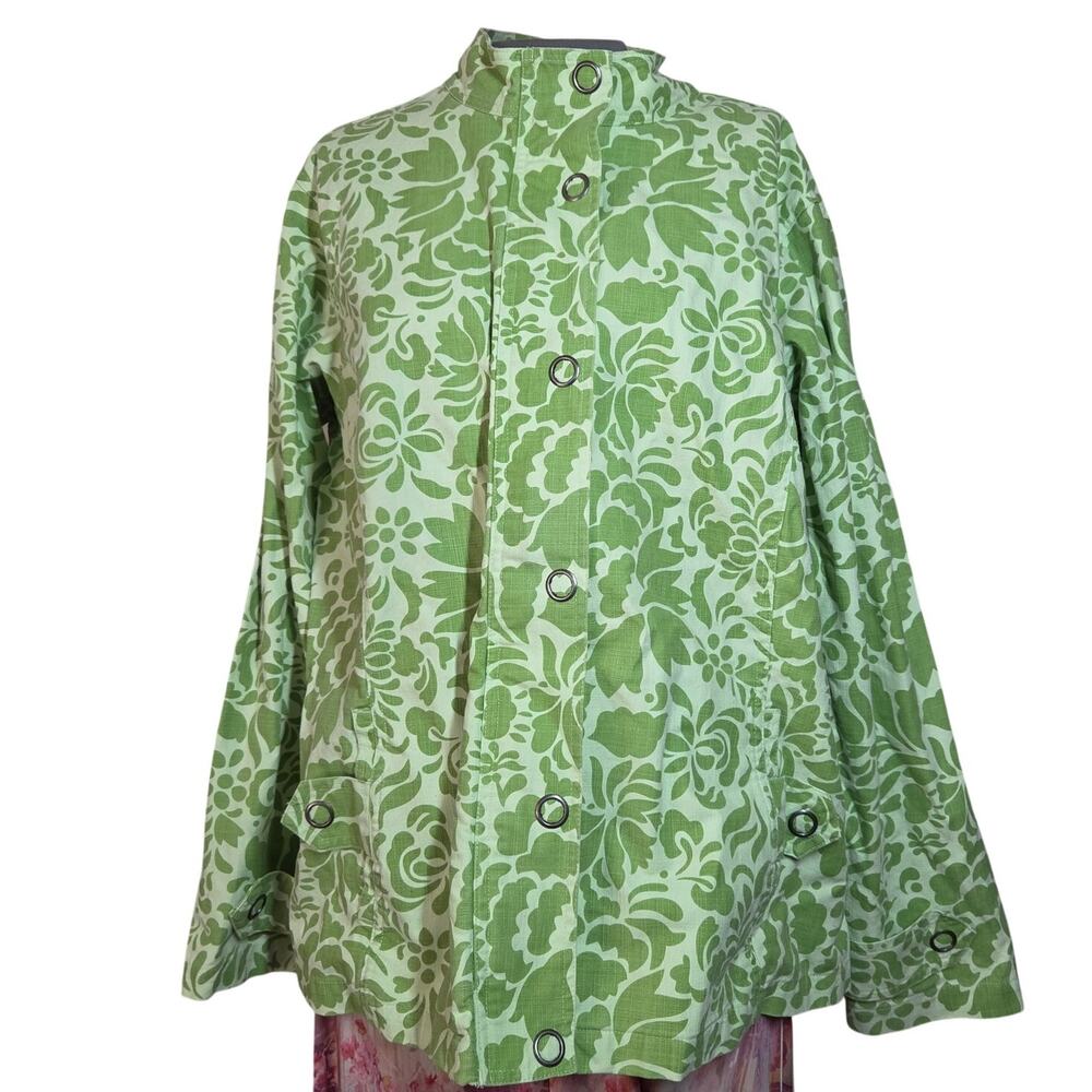 Coldwater Creek Green Cotton Lightweight Jacket Size 1X